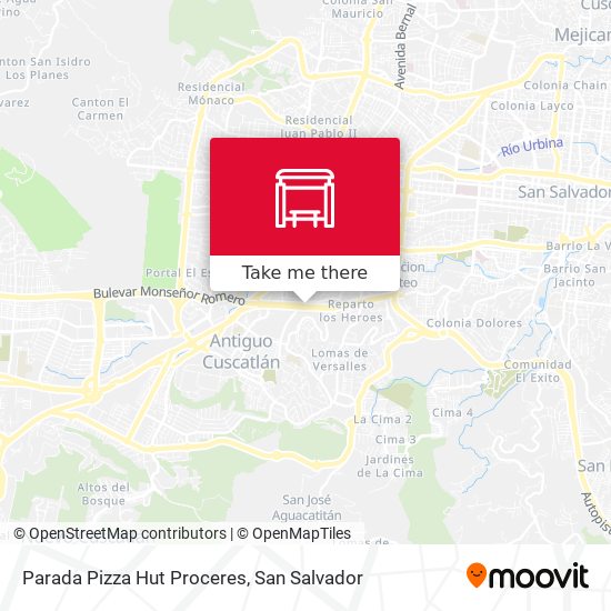 Mapa de Parada Pizza Hut Proceres