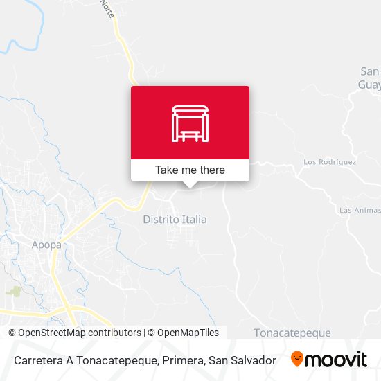 Carretera A Tonacatepeque, Primera map