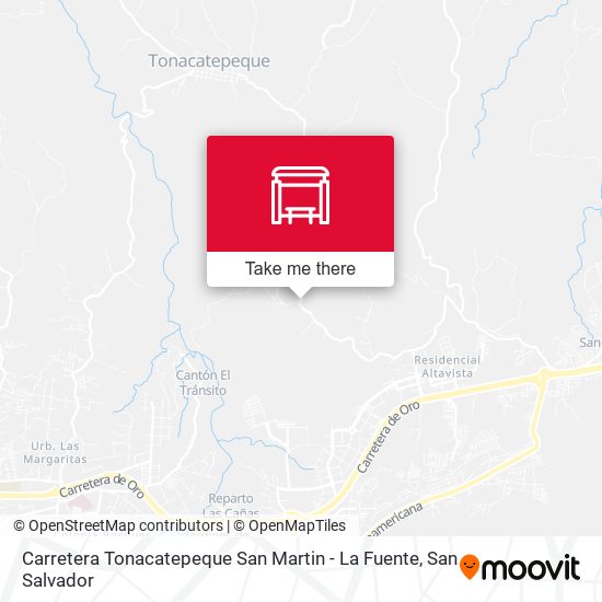 Carretera Tonacatepeque San Martin - La Fuente map