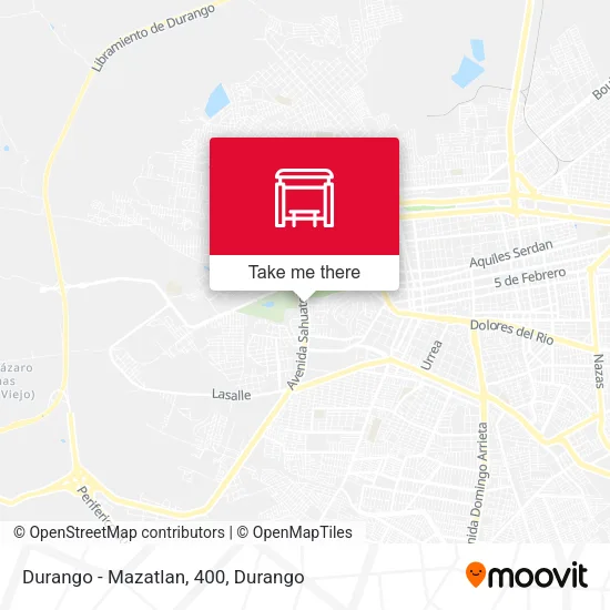 Durango - Mazatlan, 400 map
