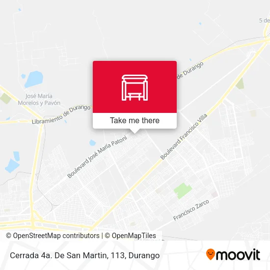 Mapa de Cerrada 4a. De San Martin, 113