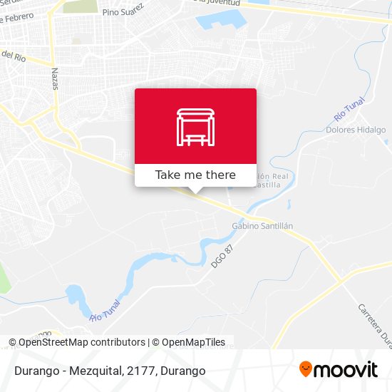 Mapa de Durango - Mezquital, 2177