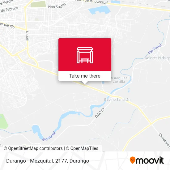 Mapa de Durango - Mezquital, 2177