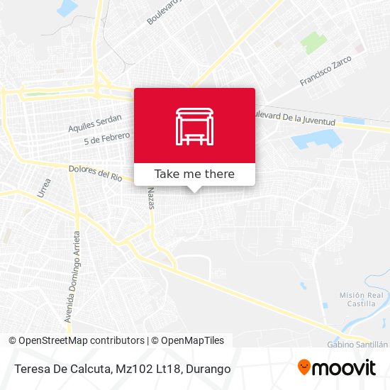 Teresa De Calcuta, Mz102 Lt18 map
