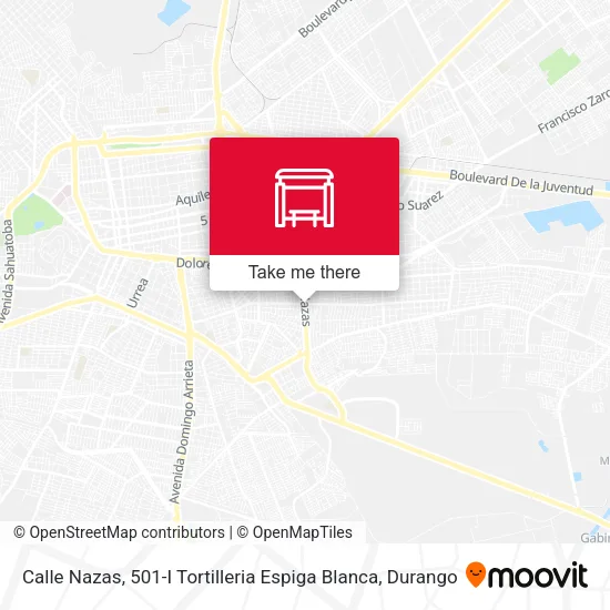 Mapa de Calle Nazas, 501-I Tortilleria Espiga Blanca