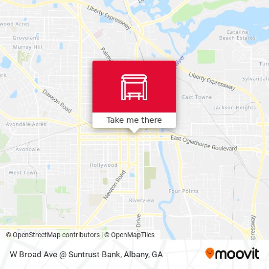 W Broad Ave @ Suntrust Bank map