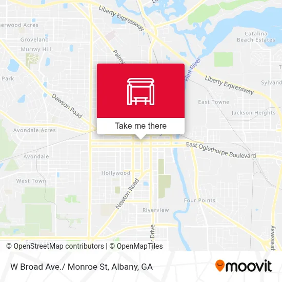 W Broad Ave./ Monroe St map