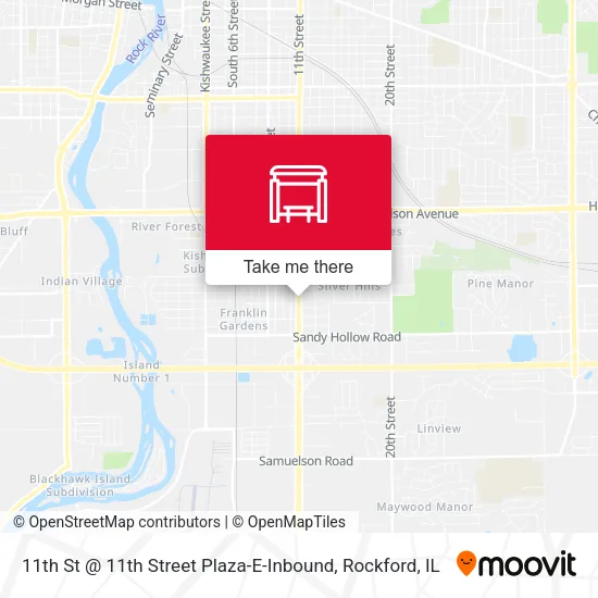 Mapa de 11th St @ 11th Street Plaza-E-Inbound