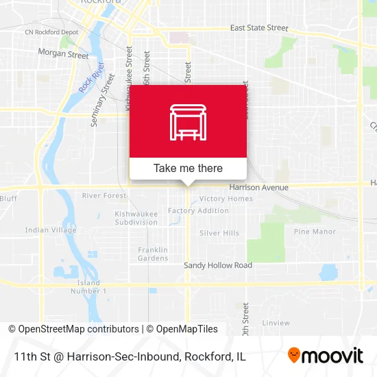 Mapa de 11th St @ Harrison-Sec-Inbound