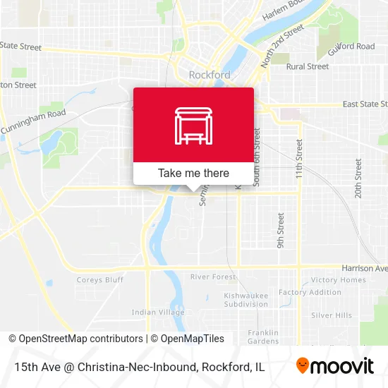 Mapa de 15th Ave @ Christina-Nec-Inbound