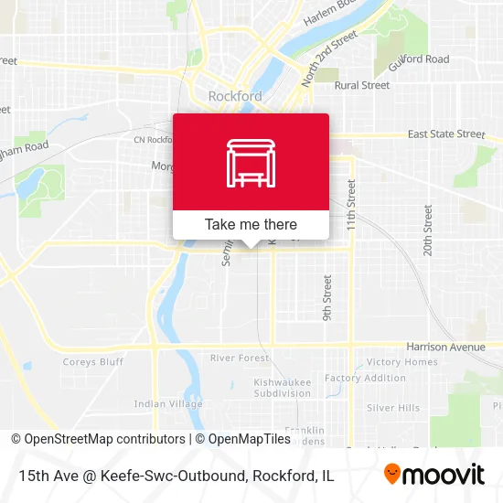 Mapa de 15th Ave @ Keefe-Swc-Outbound
