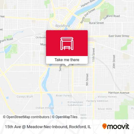 Mapa de 15th Ave @ Meadow-Nec-Inbound