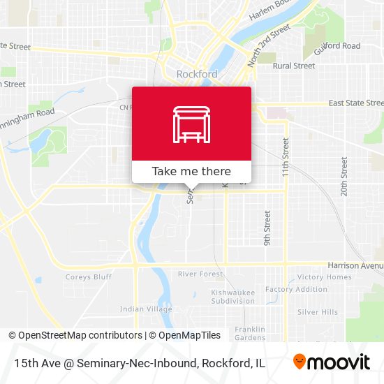 Mapa de 15th Ave @ Seminary-Nec-Inbound