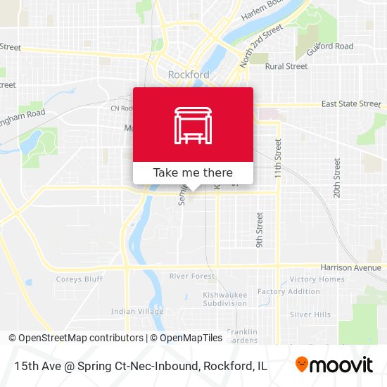 Mapa de 15th Ave @ Spring Ct-Nec-Inbound