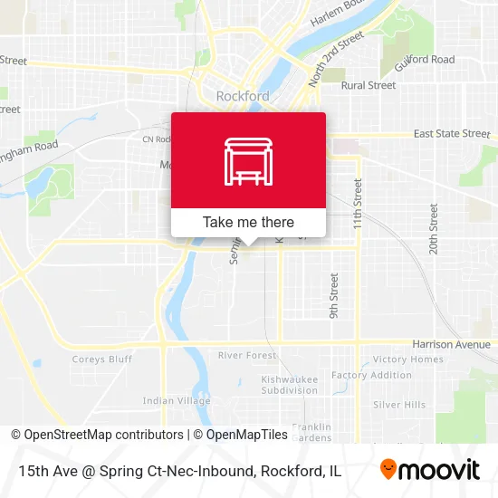 Mapa de 15th Ave @ Spring Ct-Nec-Inbound