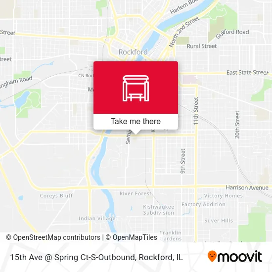 Mapa de 15th Ave @ Spring Ct-S-Outbound