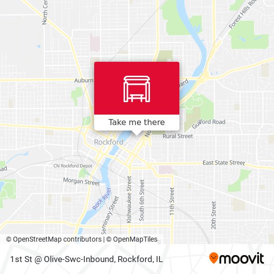 Mapa de 1st St @ Olive-Swc-Inbound