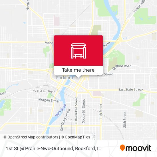 1st St @ Prairie-Nwc-Outbound map