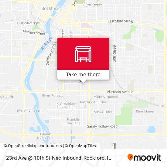 23rd Ave @ 10th St-Nec-Inbound map