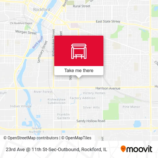 Mapa de 23rd Ave @ 11th St-Sec-Outbound