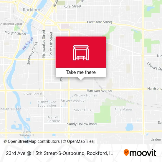 Mapa de 23rd Ave @ 15th Street-S-Outbound