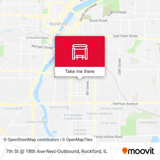 Mapa de 7th St @ 18th Ave-Nwc-Outbound