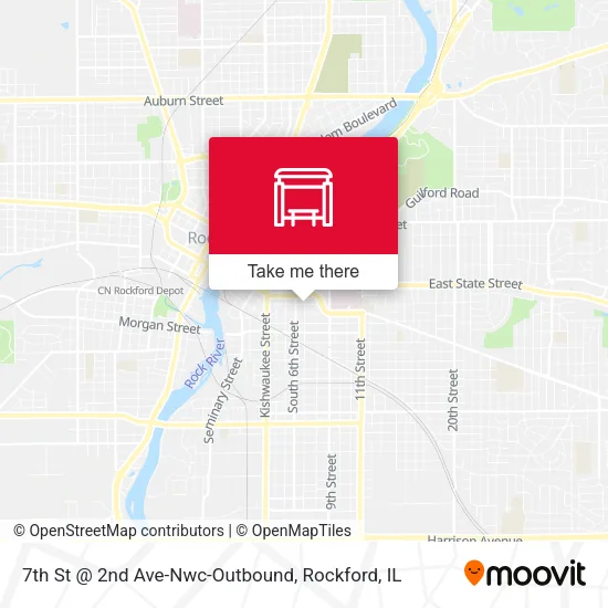 Mapa de 7th St @ 2nd Ave-Nwc-Outbound