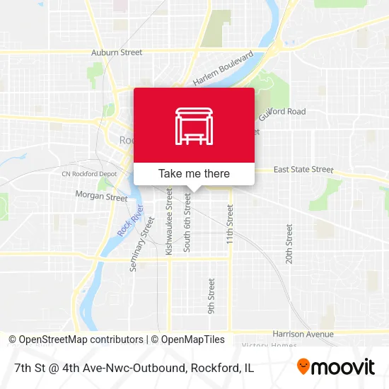 Mapa de 7th St @ 4th Ave-Nwc-Outbound