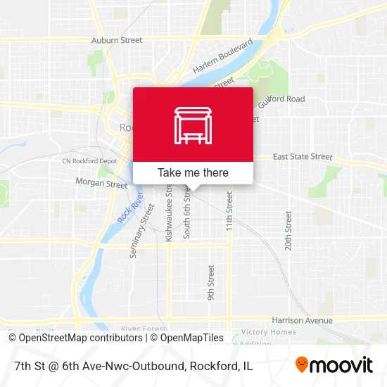Mapa de 7th St @ 6th Ave-Nwc-Outbound