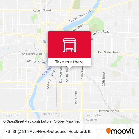 Mapa de 7th St @ 8th Ave-Nwc-Outbound