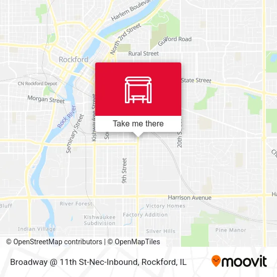 Mapa de Broadway @ 11th St-Nec-Inbound