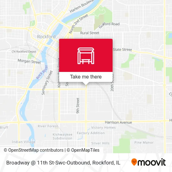 Mapa de Broadway @ 11th St-Swc-Outbound