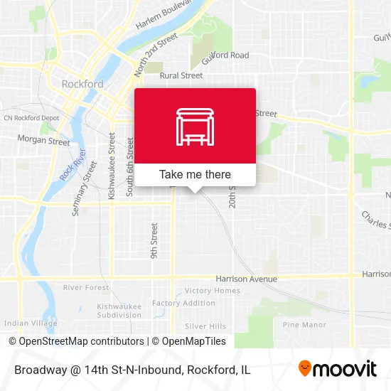 Mapa de Broadway @ 14th St-N-Inbound