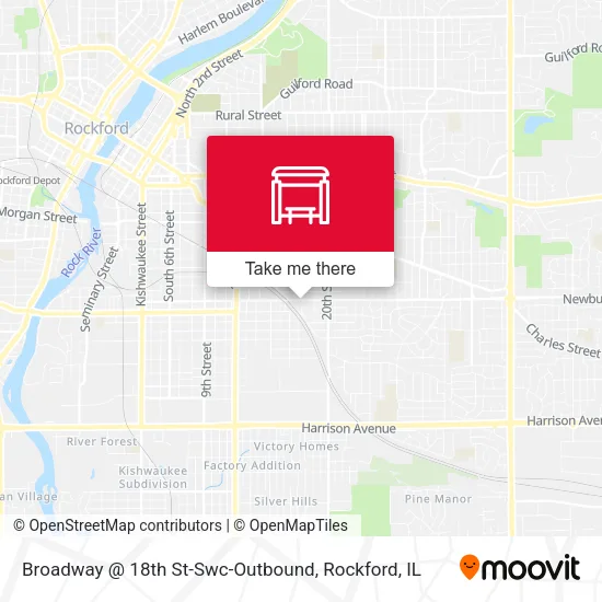 Mapa de Broadway @ 18th St-Swc-Outbound