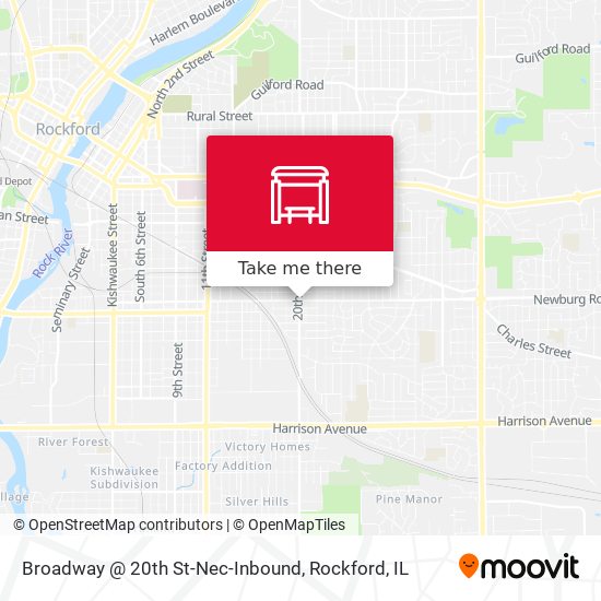 Mapa de Broadway @ 20th St-Nec-Inbound