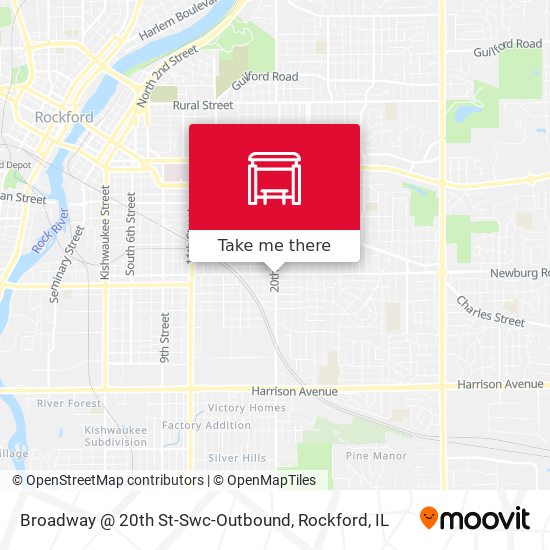 Mapa de Broadway @ 20th St-Swc-Outbound