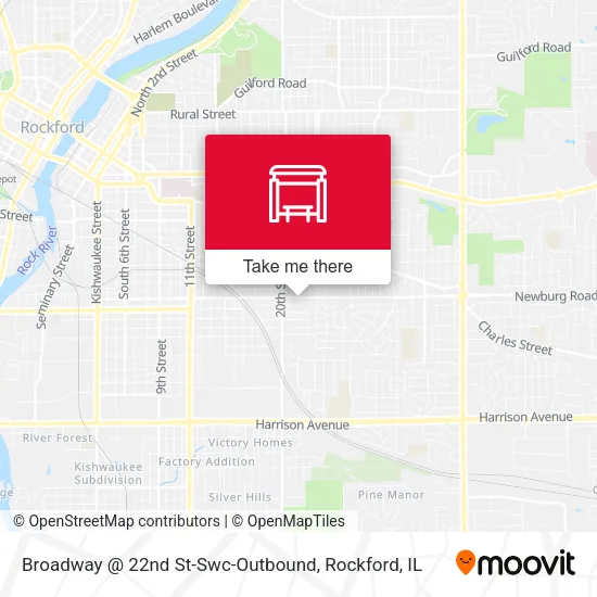 Mapa de Broadway @ 22nd St-Swc-Outbound