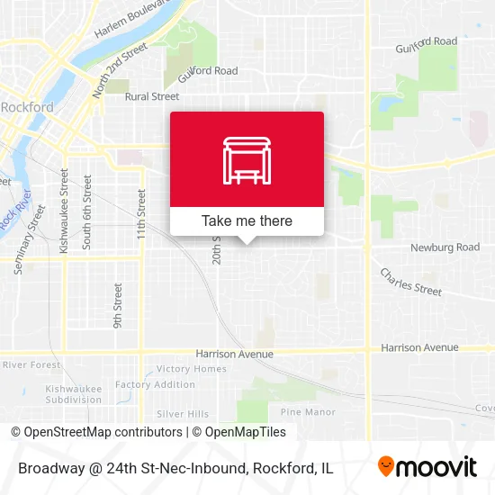 Mapa de Broadway @ 24th St-Nec-Inbound