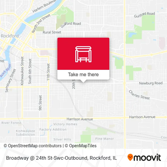 Mapa de Broadway @ 24th St-Swc-Outbound