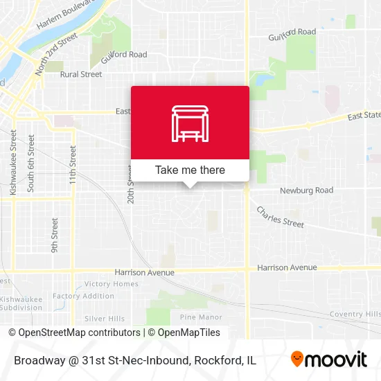 Mapa de Broadway @ 31st St-Nec-Inbound