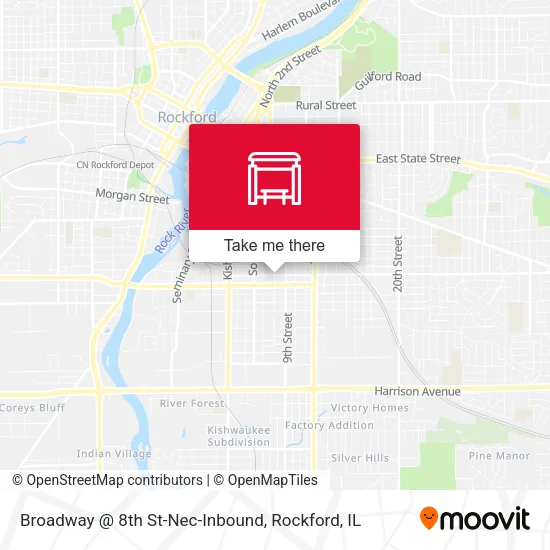 Mapa de Broadway @ 8th St-Nec-Inbound