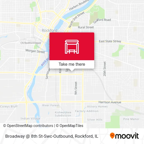 Mapa de Broadway @ 8th St-Swc-Outbound