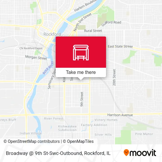 Mapa de Broadway @ 9th St-Swc-Outbound