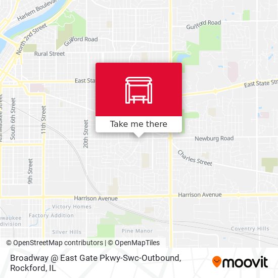 Mapa de Broadway @ East Gate Pkwy-Swc-Outbound