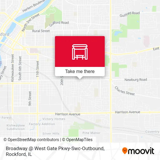 Broadway @ West Gate Pkwy-Swc-Outbound map