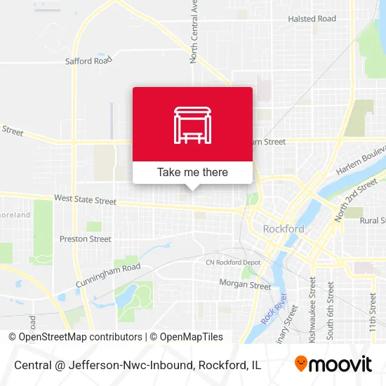 Mapa de Central @ Jefferson-Nwc-Inbound