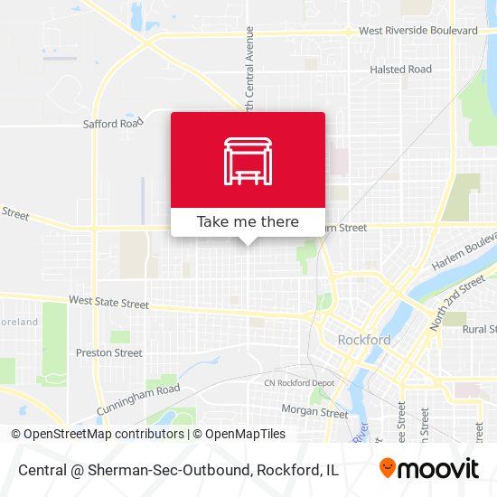 Central @ Sherman-Sec-Outbound map