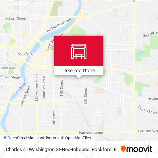 Charles @ Washington St-Nec-Inbound map