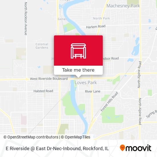 E Riverside @ East Dr-Nec-Inbound map