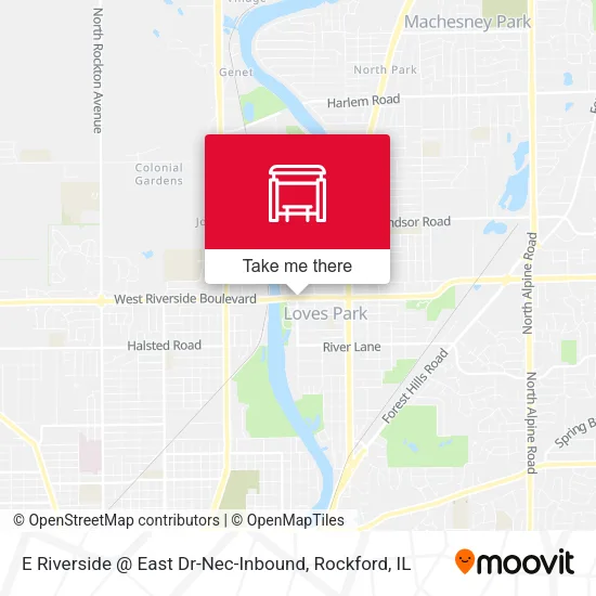 Mapa de E Riverside @ East Dr-Nec-Inbound
